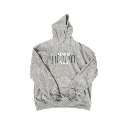 Fear Is A Lie Gray On White Hoodie