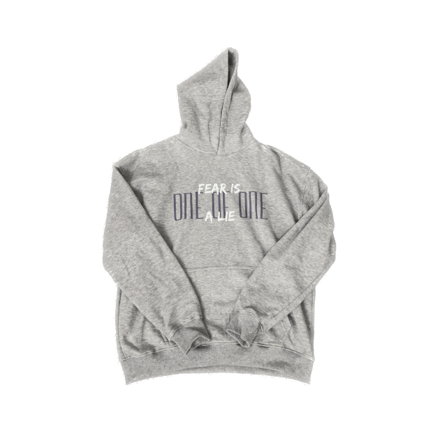 Fear Is A Lie Gray On White Hoodie